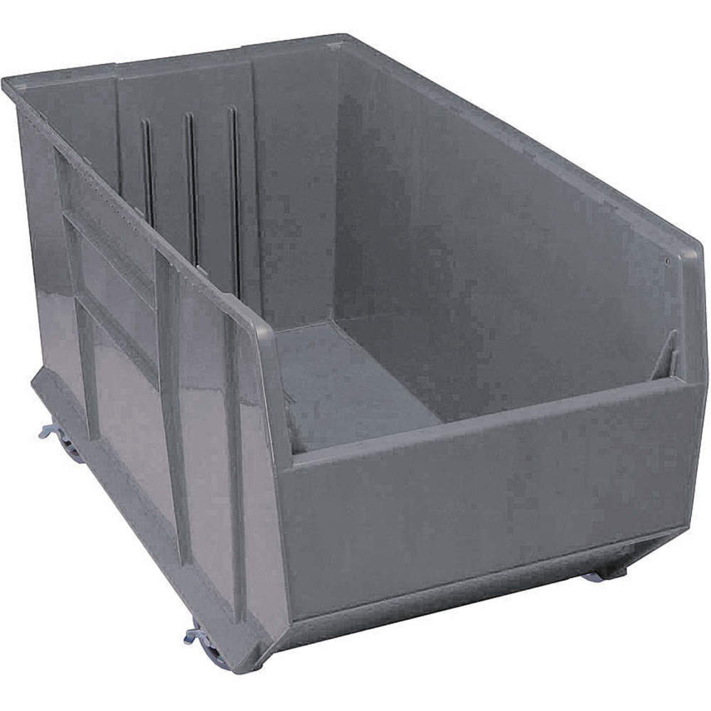 Mobile Storage Bin, Polypropylene, Gray, 17 1/2 in H, 19 7/8 in W, 41 7/8 in L