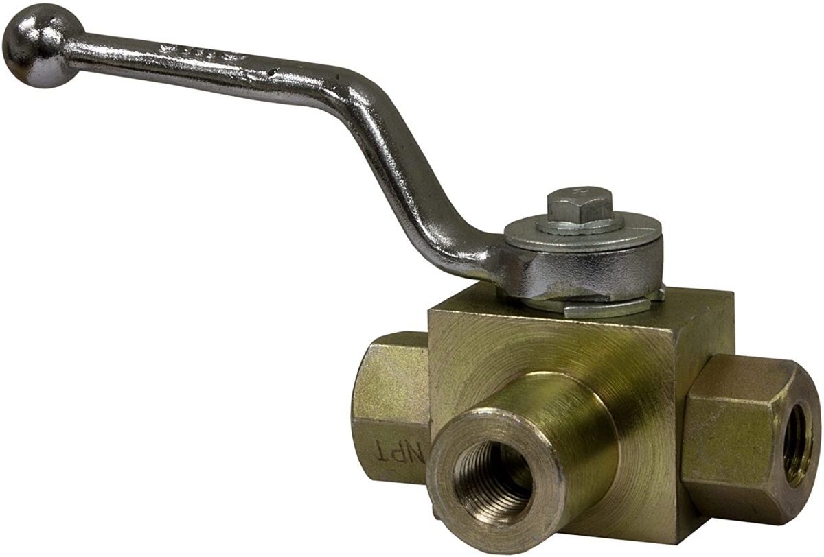 B922729 HBV3W100 5000 Max Pressure, 1 in. NPTF 3 Port High Pressure Ball Valve