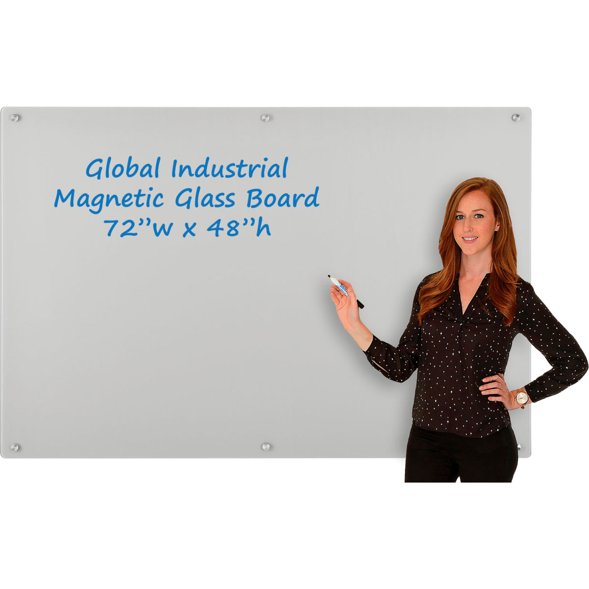 Magnetic Glass Dry Erase Board - Gray - 72 x 48 in.