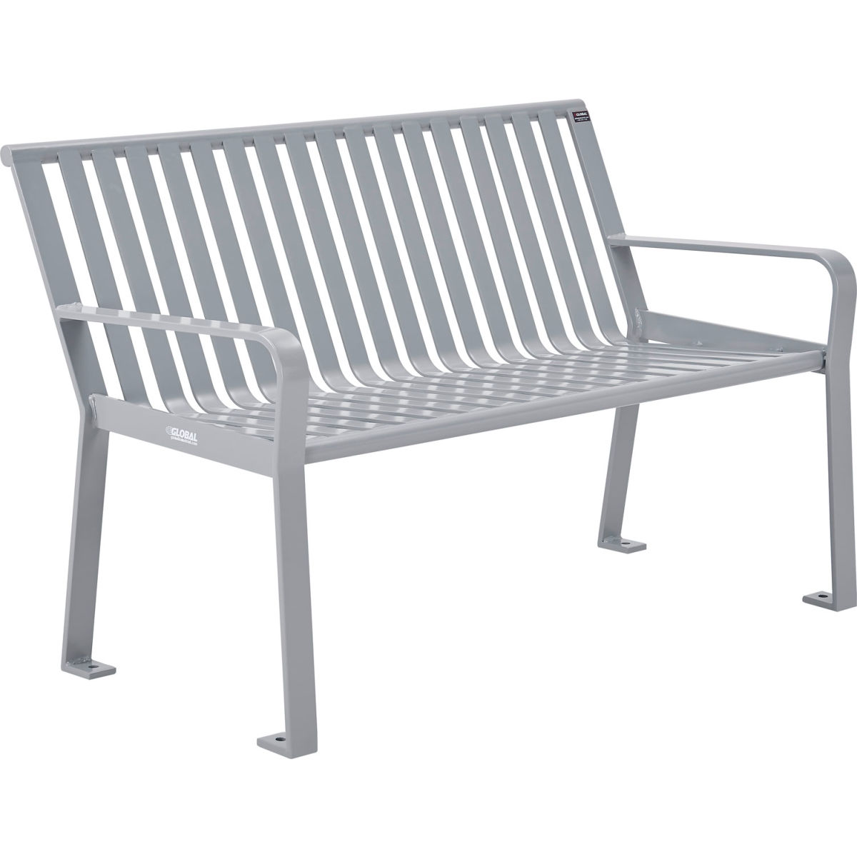 Picture of Hangzhou Zhouxu Trading 694853GY 4 ft. Outdoor Park Bench with Back & Steel Slat - Gray