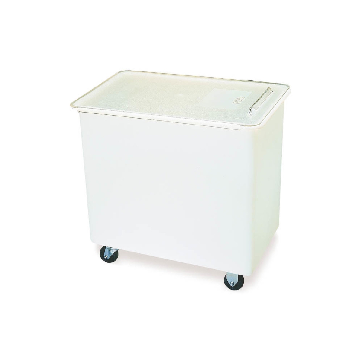 Picture of Carlisle Sanitary Maintenance B637253 27 gal BIN2702 Polyethlene Mobile Ingredient Bin with Lid - White