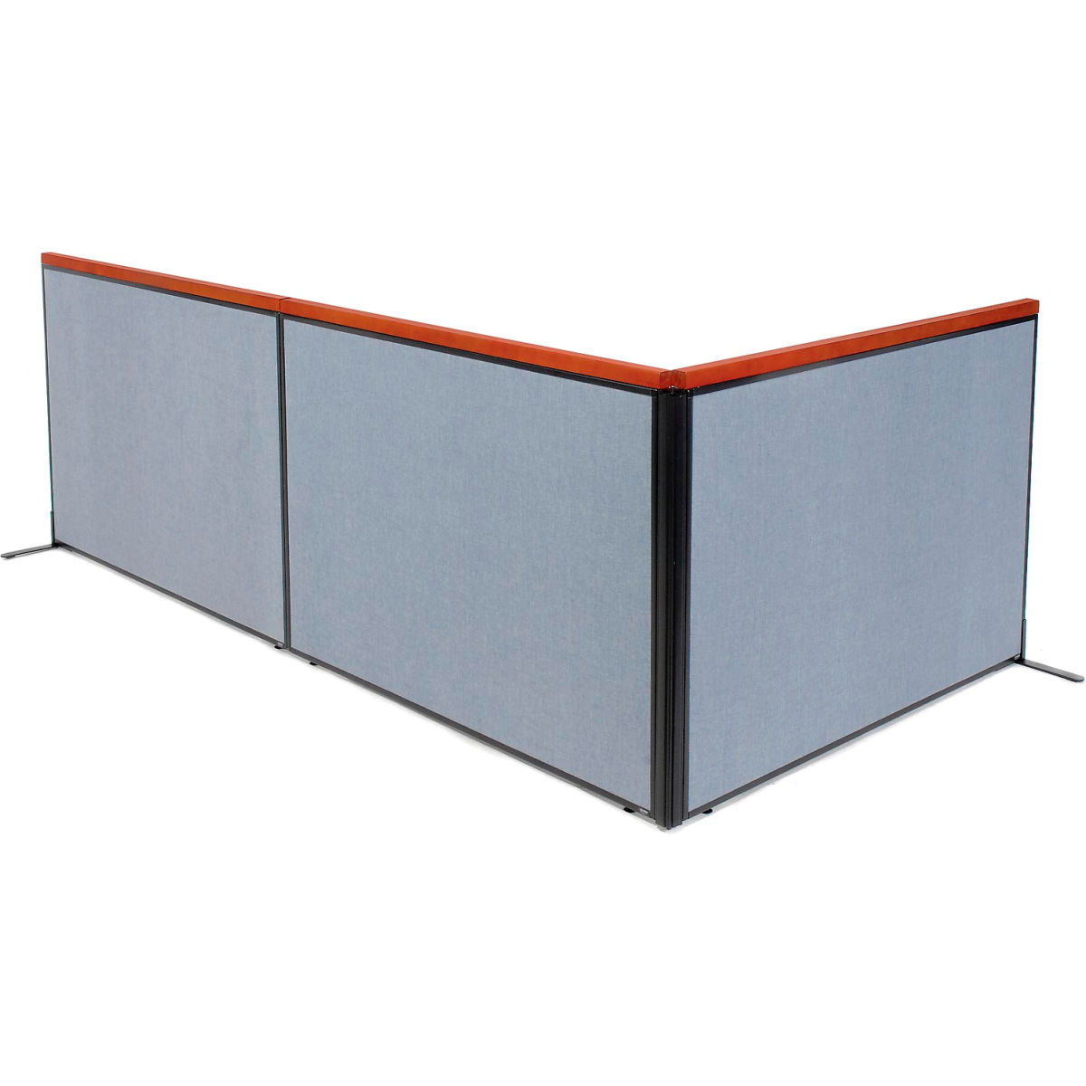Interion Freestanding 3-Panel Corner Room Divider, Blue - 60.25 x 72 in.
