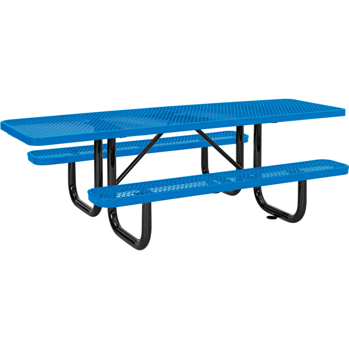 8 ft. ADA Outdoor Steel & Expanded Metal Picnic Table, Blue