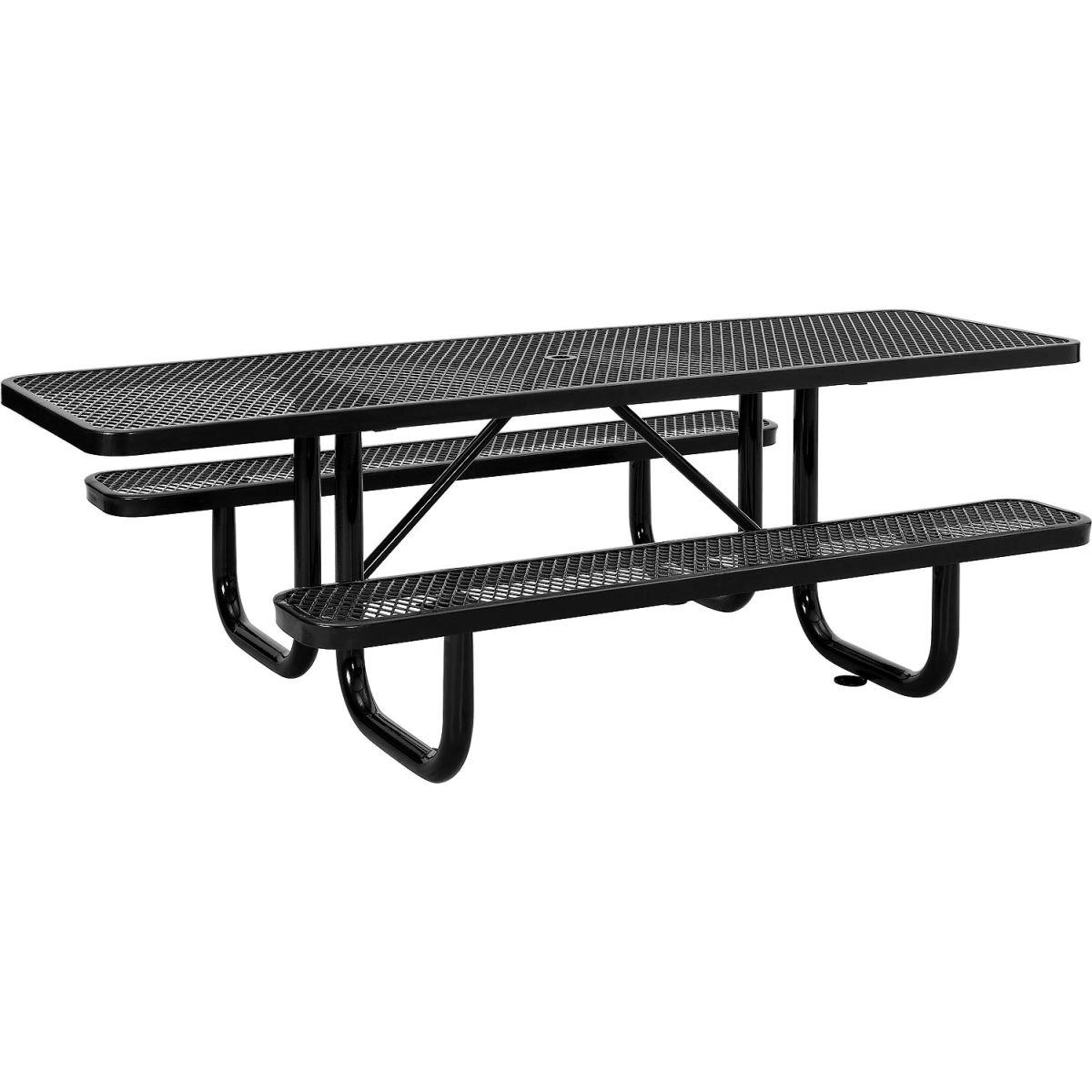8 ft. ADA Outdoor Steel & Expanded Metal Picnic Table, Black