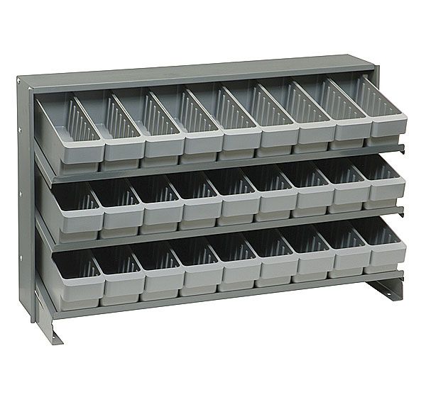 B382100 QPRHA-501 Bench Rack with 27 Gray Euro Drawers - 12 x 36 x 21 in.