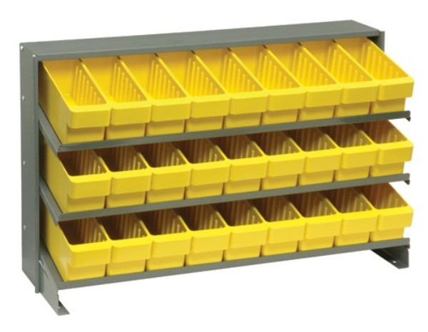 B382102 QPRHA-501 Bench Rack with 27 Yellow Euro Drawers - 12 x 36 x 21 in.