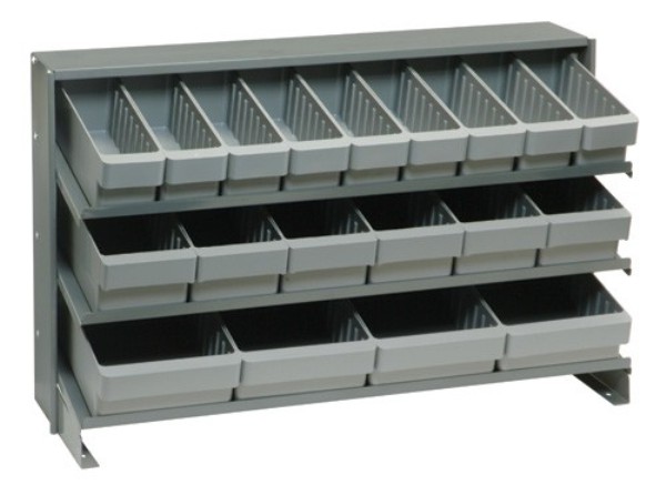 B382127 QPRHA-567 Bench Rack with 19 Gray Euro Drawers - 12 x 36 x 21 in.