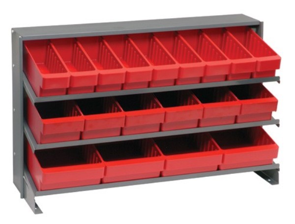 B382128 QPRHA-567 Bench Rack with 19 Red Euro Drawers - 12 x 36 x 21 in.