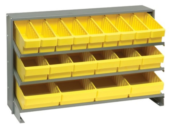 B382129 QPRHA-567 Bench Rack with 19 Yellow Euro Drawers - 12 x 36 x 21 in.