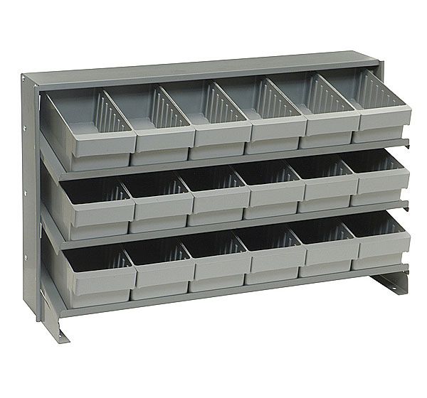 B382173 QPRHA-601 Bench Rack with 18 Gray Euro Drawers - 12 x 36 x 21 in.