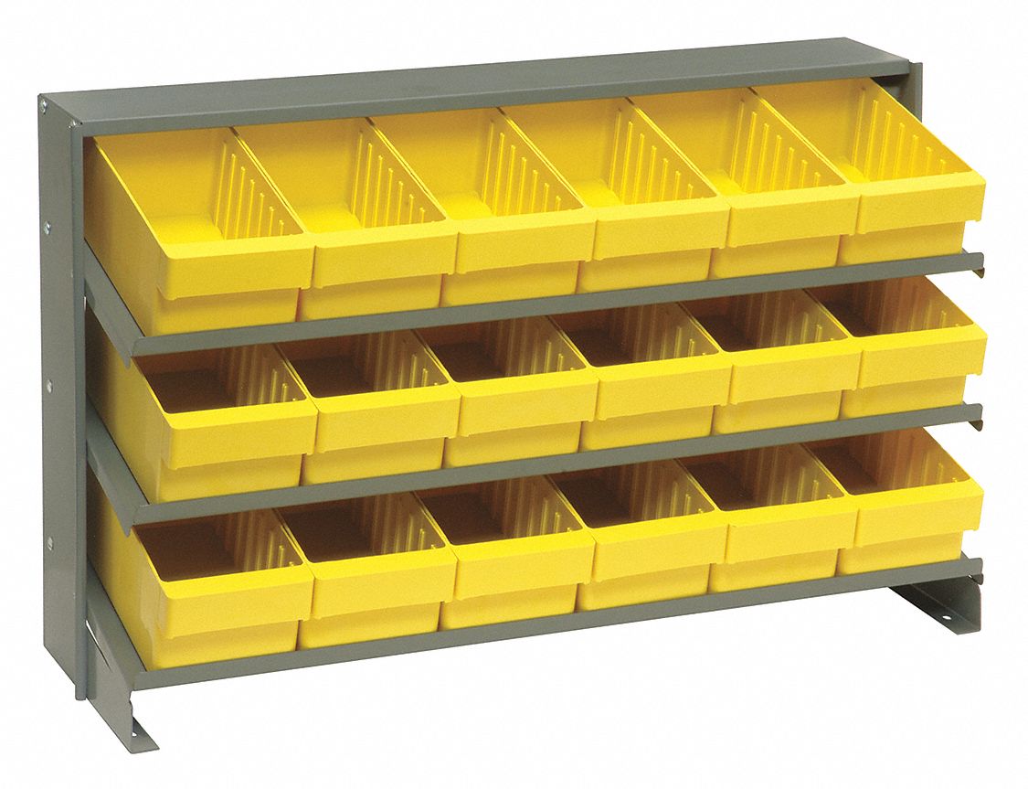 B382175 QPRHA-601 Bench Rack with 18 Yellow Euro Drawers - 12 x 36 x 21 in.