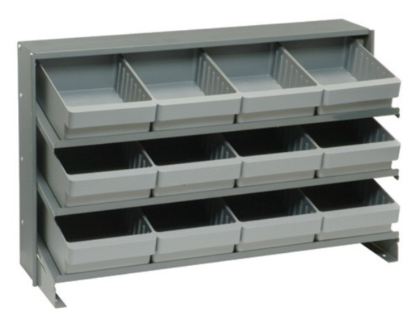 B382208 QPRHA-701 Bench Rack with 12 Gray Euro Drawers - 12 x 36 x 21 in.