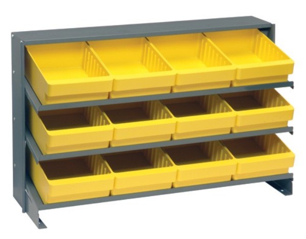 B382210 QPRHA-701 Bench Rack with 12 Yellow Euro Drawers - 12 x 36 x 21 in.