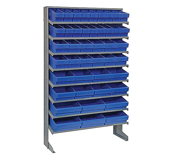 QPRS-567 Single Sided Rack - Gray - 12 x 36 x 60 in. - 44 Blue Drawers