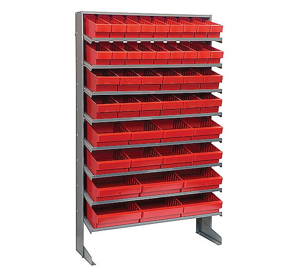 QPRS-567 Single Sided Rack - Gray - 12 x 36 x 60 in. - 44 Red Drawers