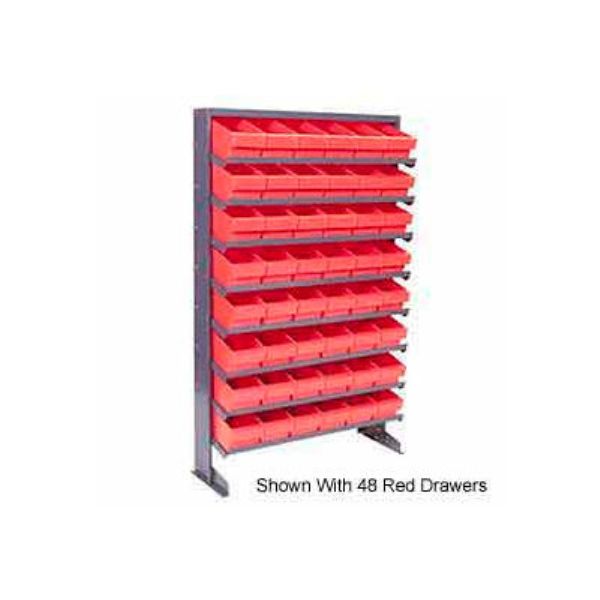 QPRS-801 Single Sided Rack with 24 Blue Euro Drawers - 12 x 36 x 60 in.