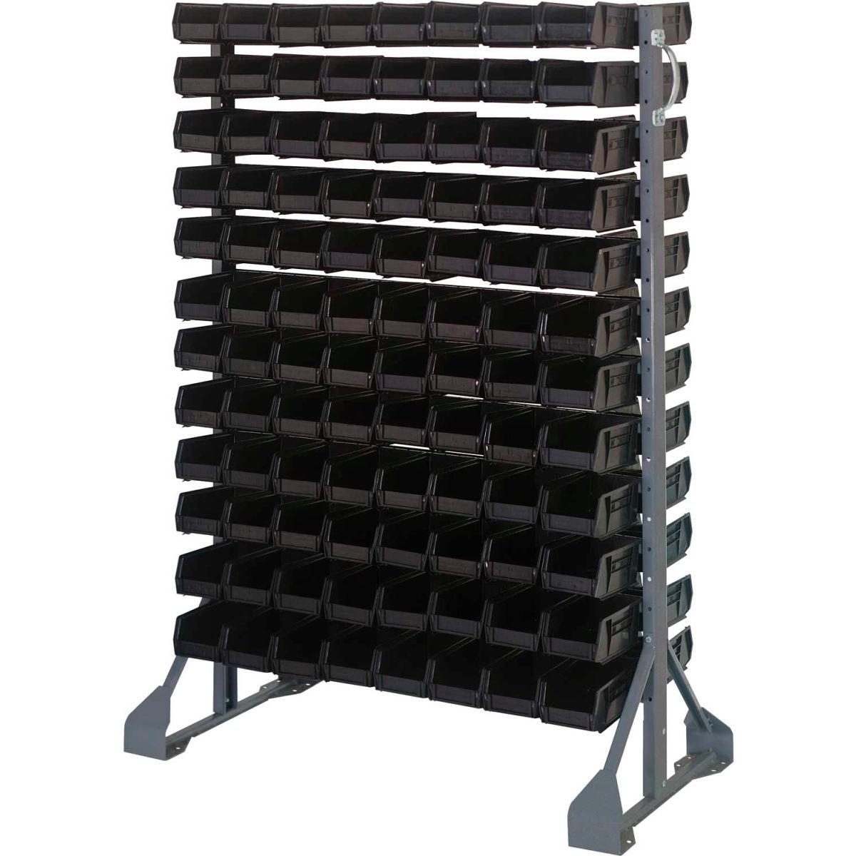 B1398767 QRU-12D-220-192 Double Sided 12 Rail Unit with 192 QUS220 Ultra Stack & Hang Bins, Black