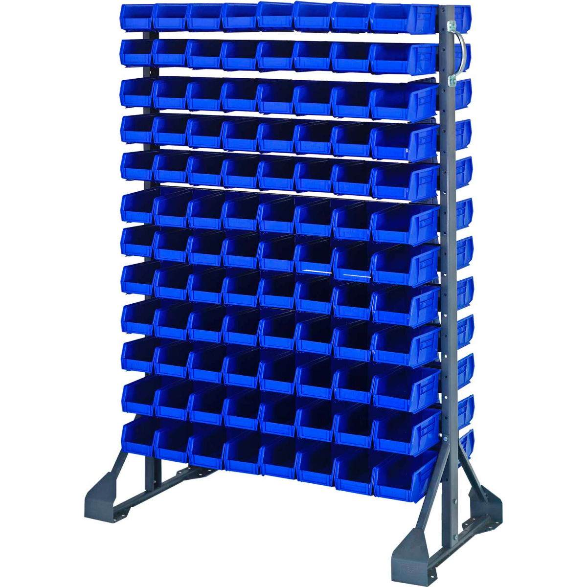 QRU-12D-220-192 Double Sided 12 Rail Unit with 192 QUS220 Ultra Stack & Hang Bins, Blue