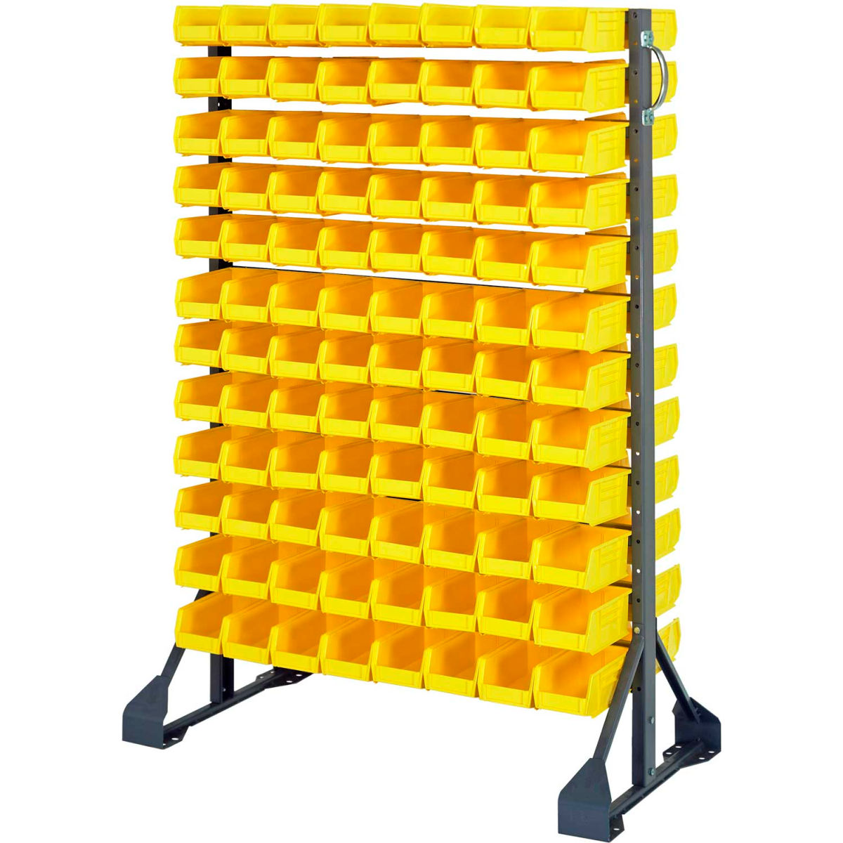 B1398779 QRU-12D-220-192 Double Sided 12 Rail Unit with 192 QUS220 Ultra Stack & Hang Bins, Yellow