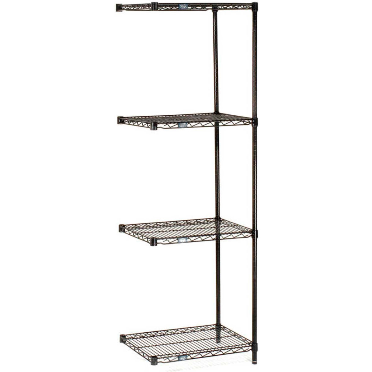 74 x 48 x 21 in. Nexel Black Epoxy Add-On Unit 5 Tier Wire Shelving