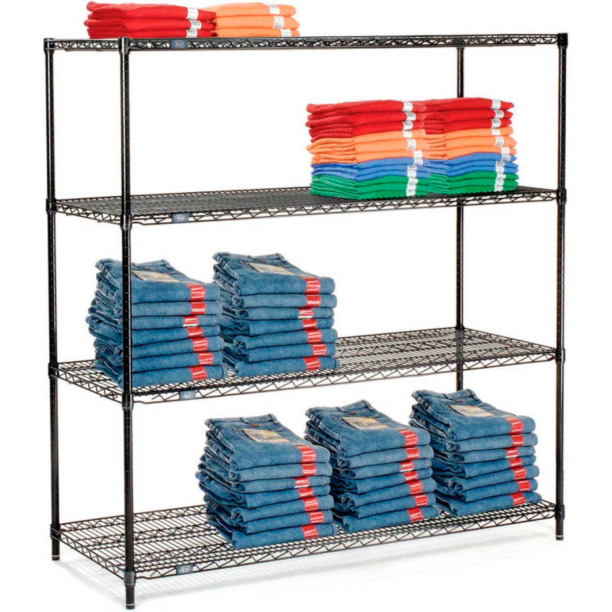 Nexel Black Epoxy Starter Unit - 74 x 60 x 18 in. - 5 Tier - NSF Approved