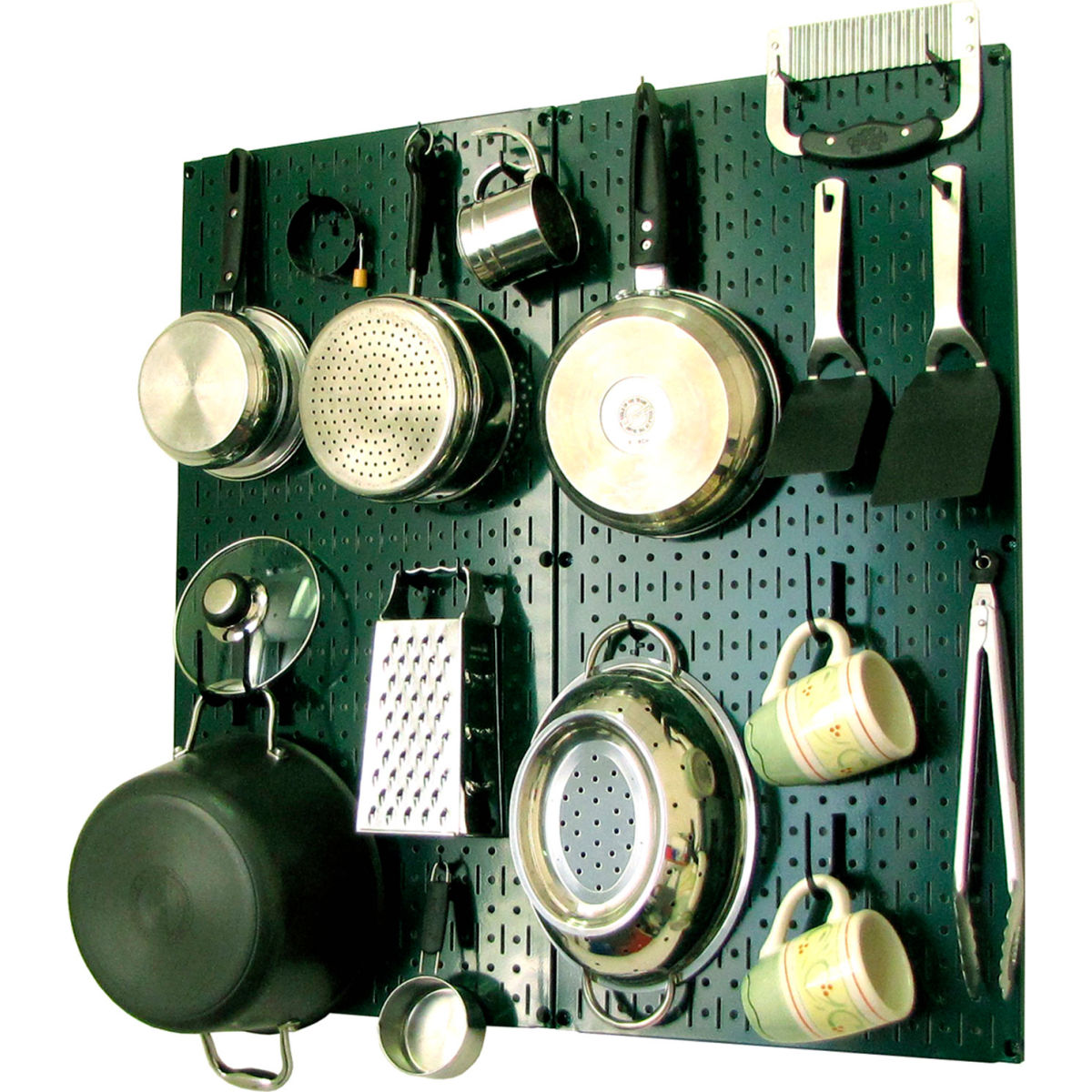 B1296655 Kitchen Pegboard Pack Storage & Organization Kit, Green & Black - 32 x 32 x 6 in.