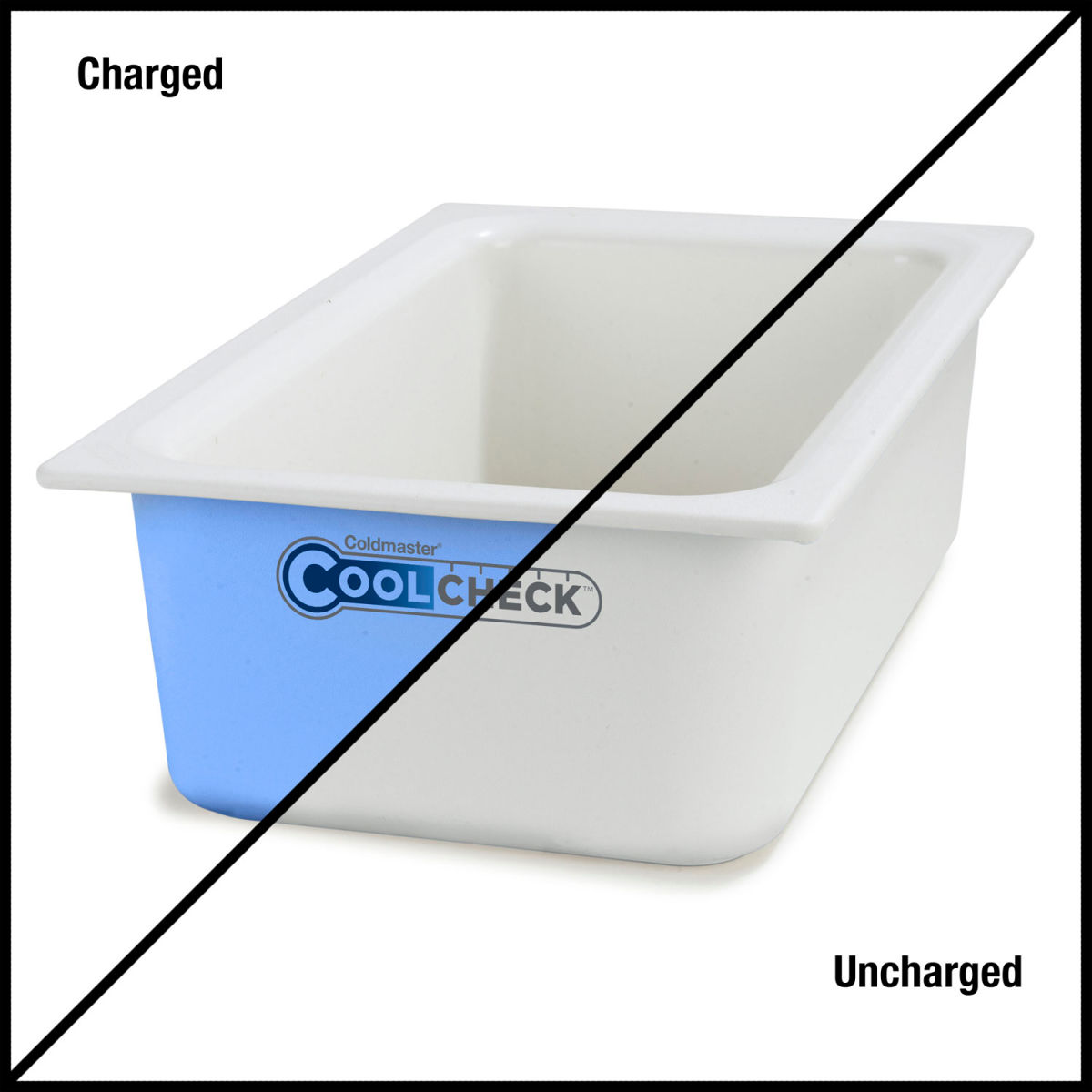 Picture of Carlisle Sanitary Maintenance B2108831 6 in. CM1100C1402 Coldmaster CoolCheck Full-Size Food Pan - White & Blue