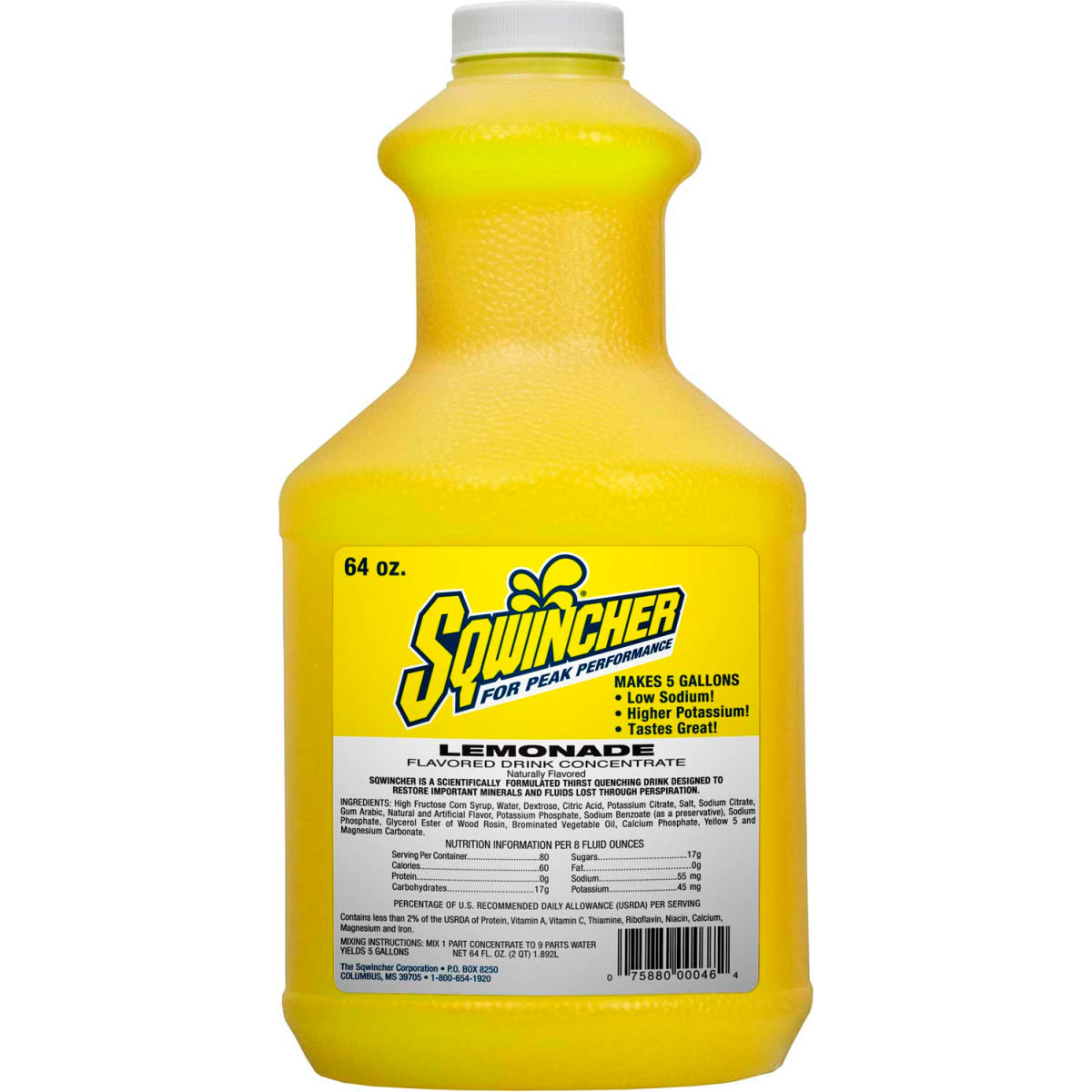 Picture of Sqwincher B1024262 64 oz Liquid Concentrate - Lemonade - 6 per Case