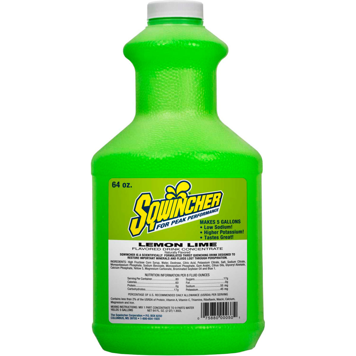 Picture of Sqwincher B1024212 64 oz Liquid Concentrate - Lemon Lime - 6 per Case