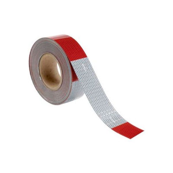 13 mil Vinyl Conspicuity Reflective Tape with 11 & 7 in. Pattern, Red & White - 150 ft. x 2 in.