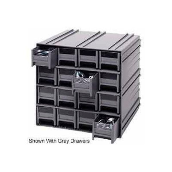 B382121 QIC-161 Interlocking Storage Cabinet with 16 Red Drawers - 11.75 x 11.37 x 11 in.