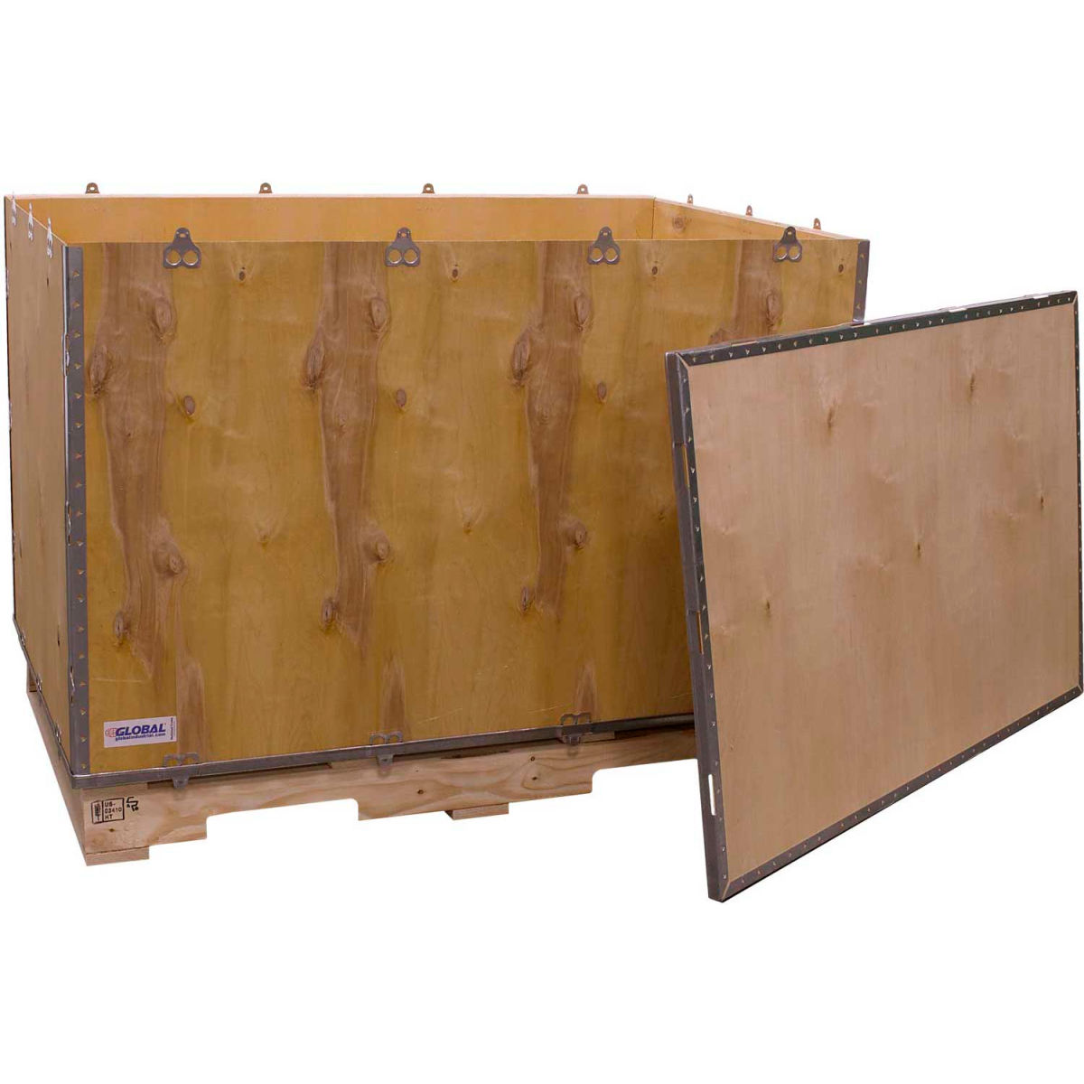 Global Industrial 6-Panel Crate with Lid & Pallet - 48 x 30 x 35 in.
