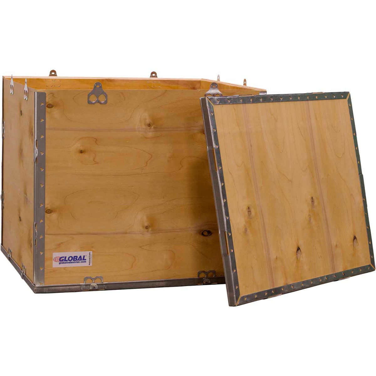 B2352227 Global Industrial 4-Panel Hinged Crate with Lid - 24 x 20 x 20 in.
