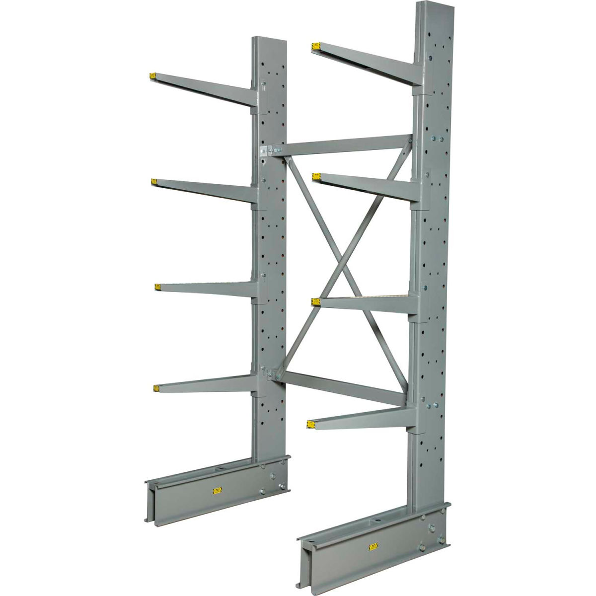 8 x 48 x 38 in. Single Sided HD Cantilever Starter Rack without Lip, Gray