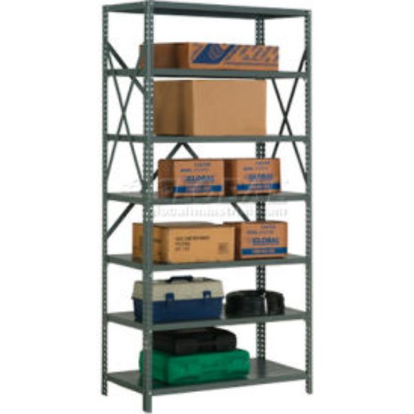 Global Industrial SO3612720 20 Gauge Open Clip Style Steel Shelving with 7 Shelf - 36 x 12 x 73 in.
