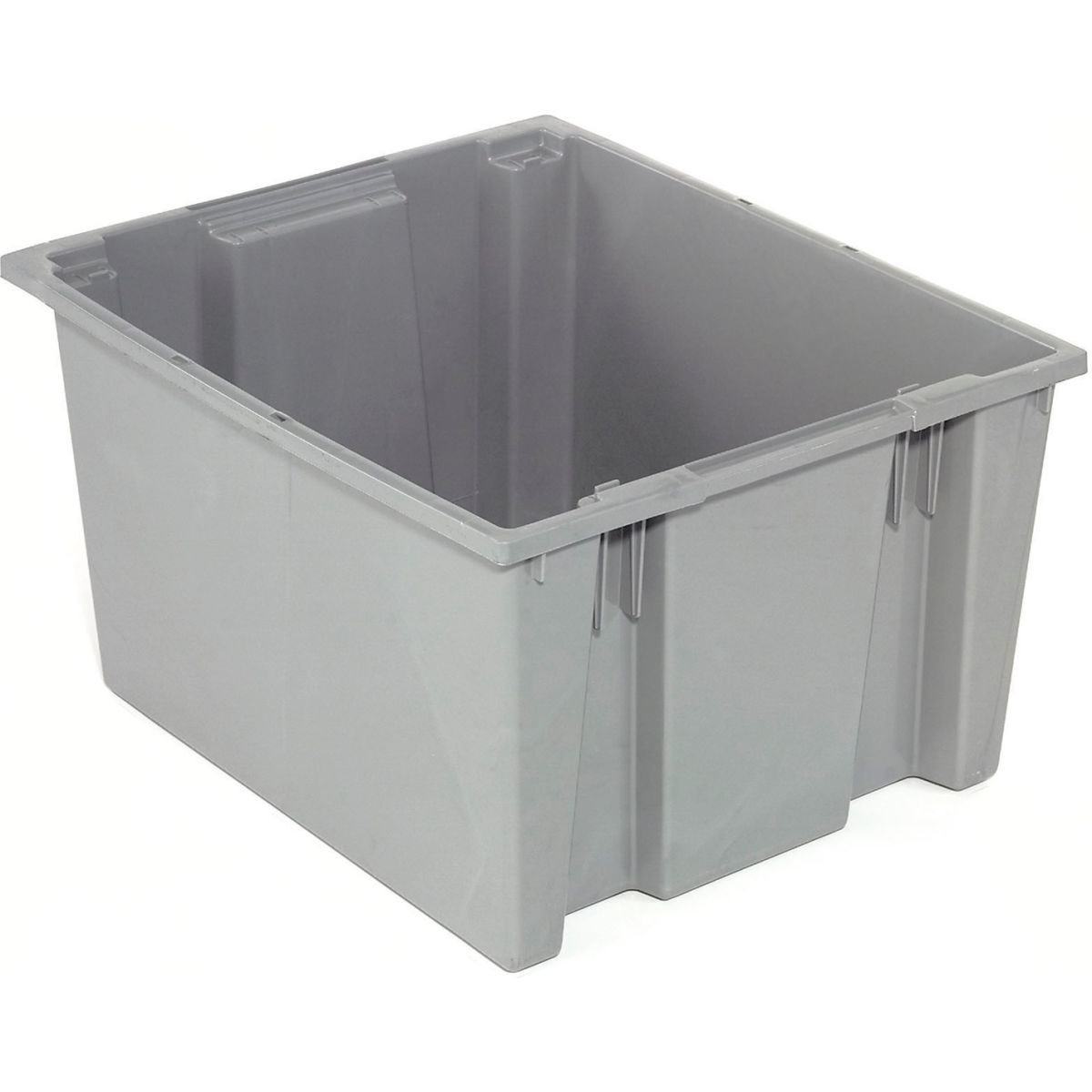 274319GY SNT300 Global Industrial Stack & Nest Storage Container without Lid, Gray - 29.5 x 19.5 x 15 in.