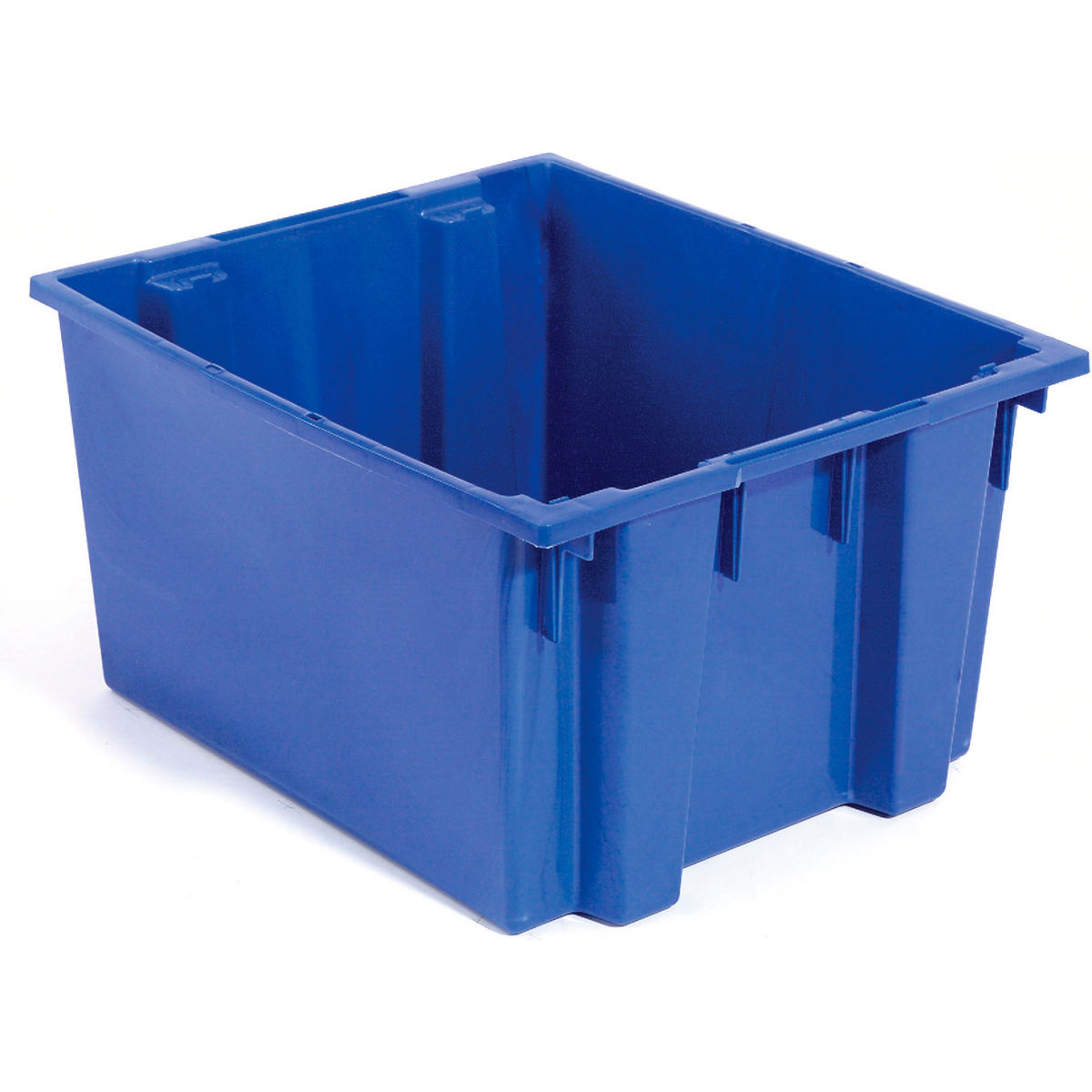 5252018 SNT300 Global Industrial Stack & Nest Storage Container without Lid, Blue - 29.5 x 19.5 x 15 in.