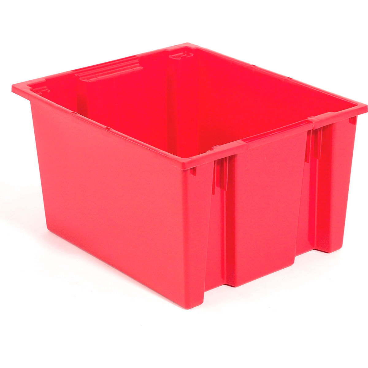274319RD SNT300 Global Industrial Stack & Nest Storage Container without Lid, Red - 29.5 x 19.5 x 15 in.