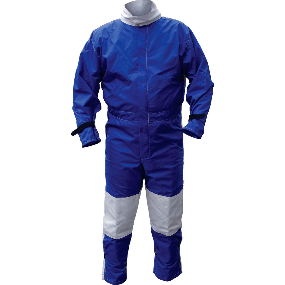 Abrasive Blast Suit, Cotton, Nylon, 3 lb Fabric Weight, Blue, S