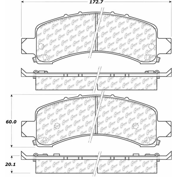 Centric B2630063 306.0974 Fleet Performance Brake Pads with Hardware for 2003-2020 Chevrolet Express 2500