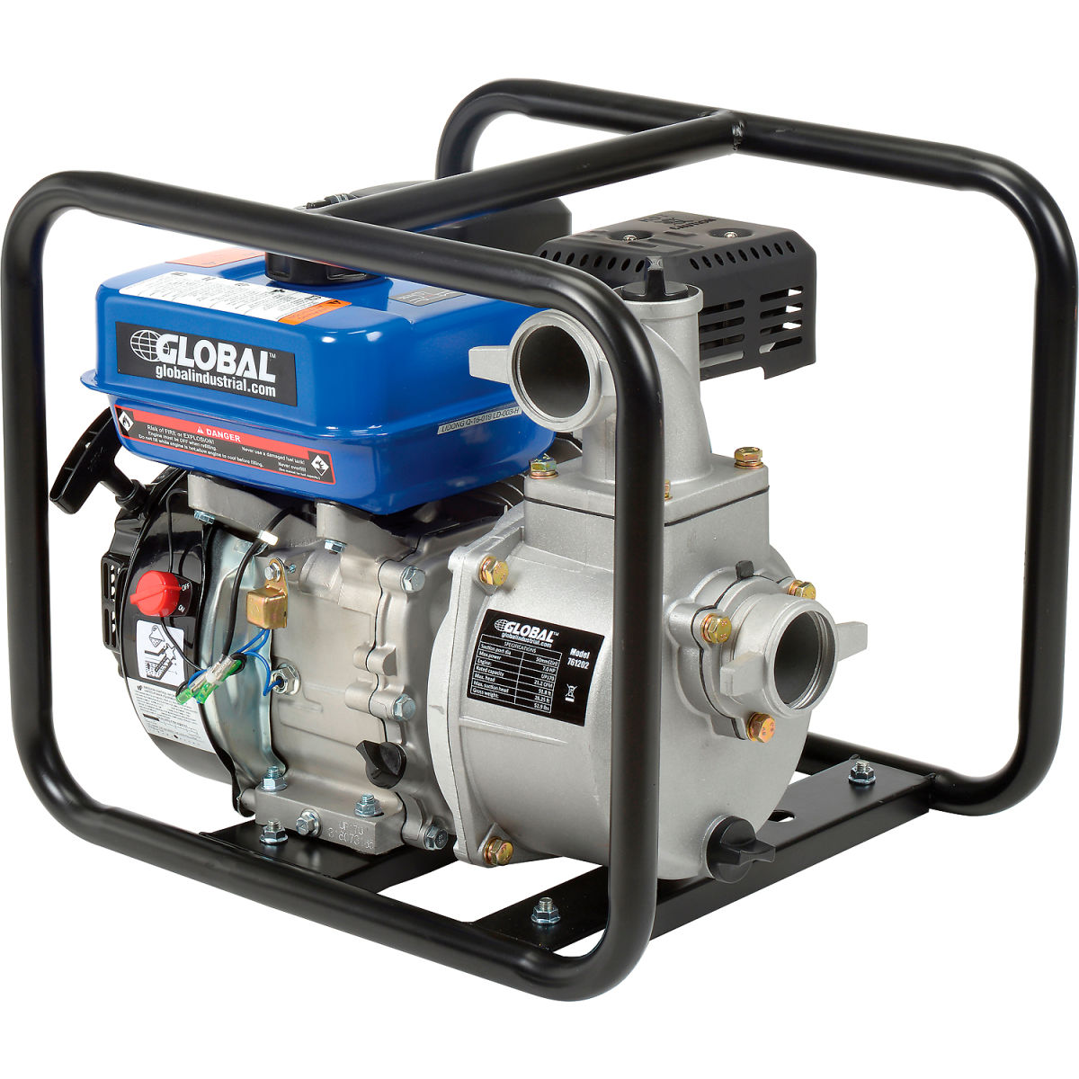 761202 2 Plus Intake & Outlet, 7 HP Global Industrial Portable Gasoline Water Pump