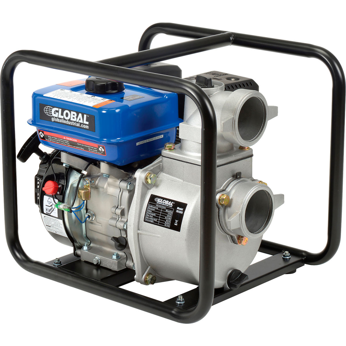 761203 3 Plus Intake & Outlet, 7 HP Global Industrial GP80 Portable Gasoline Water Pump