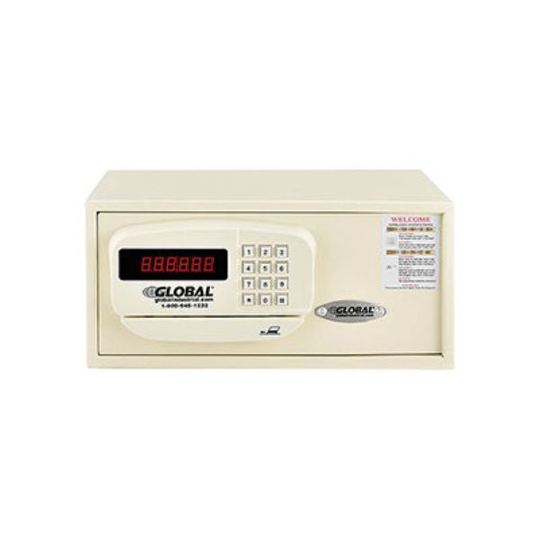 Global Industrial Personal Hotel Safe Electronic Lock with Card Slot Keyed Alike, White - 15 x 10 x 7 in.