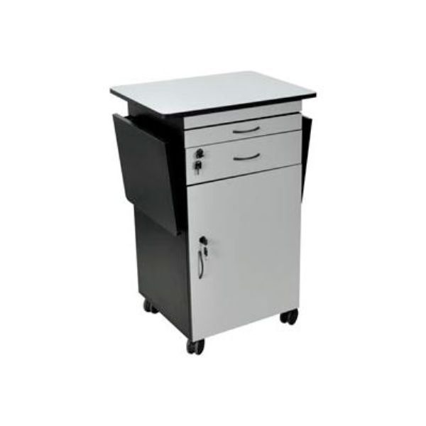 Picture of Luxor B379579 Wood Multimedia Workstation&#44; Gray & Black - 23.75 x 18.87 x 37.37 in.