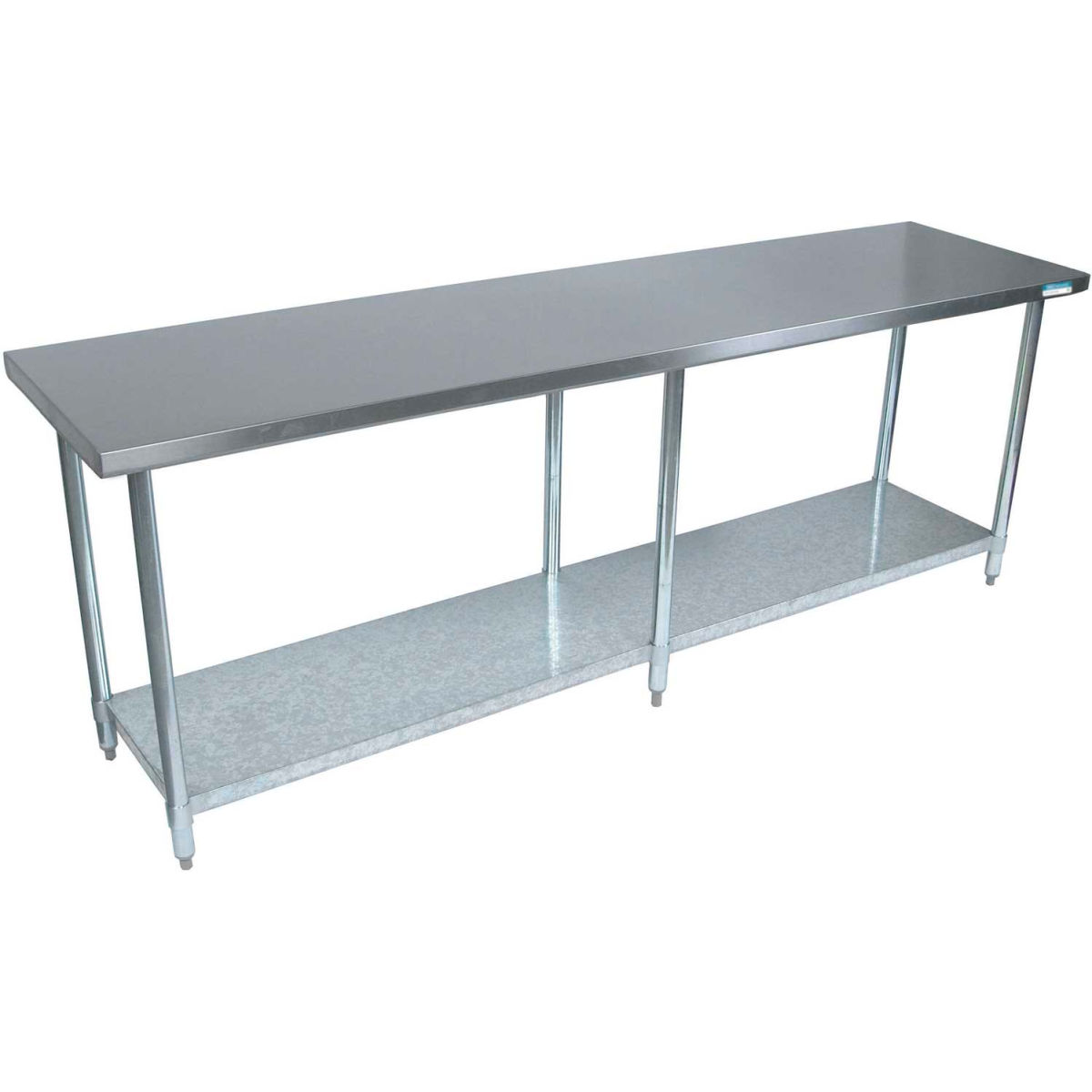 Picture of BK Resources B0899467 18 Gauge 430 Series Stainless & Galvanised Shelf Workbench with Undershelf - 96 x 18 in.