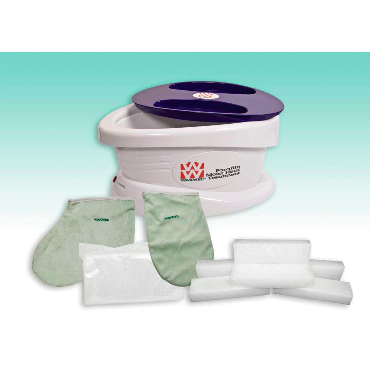 WaxWel Paraffin Bath with 6 lbs Wintergreen Paraffin & 100 Liners, 1 Mitt & 1 Bootie