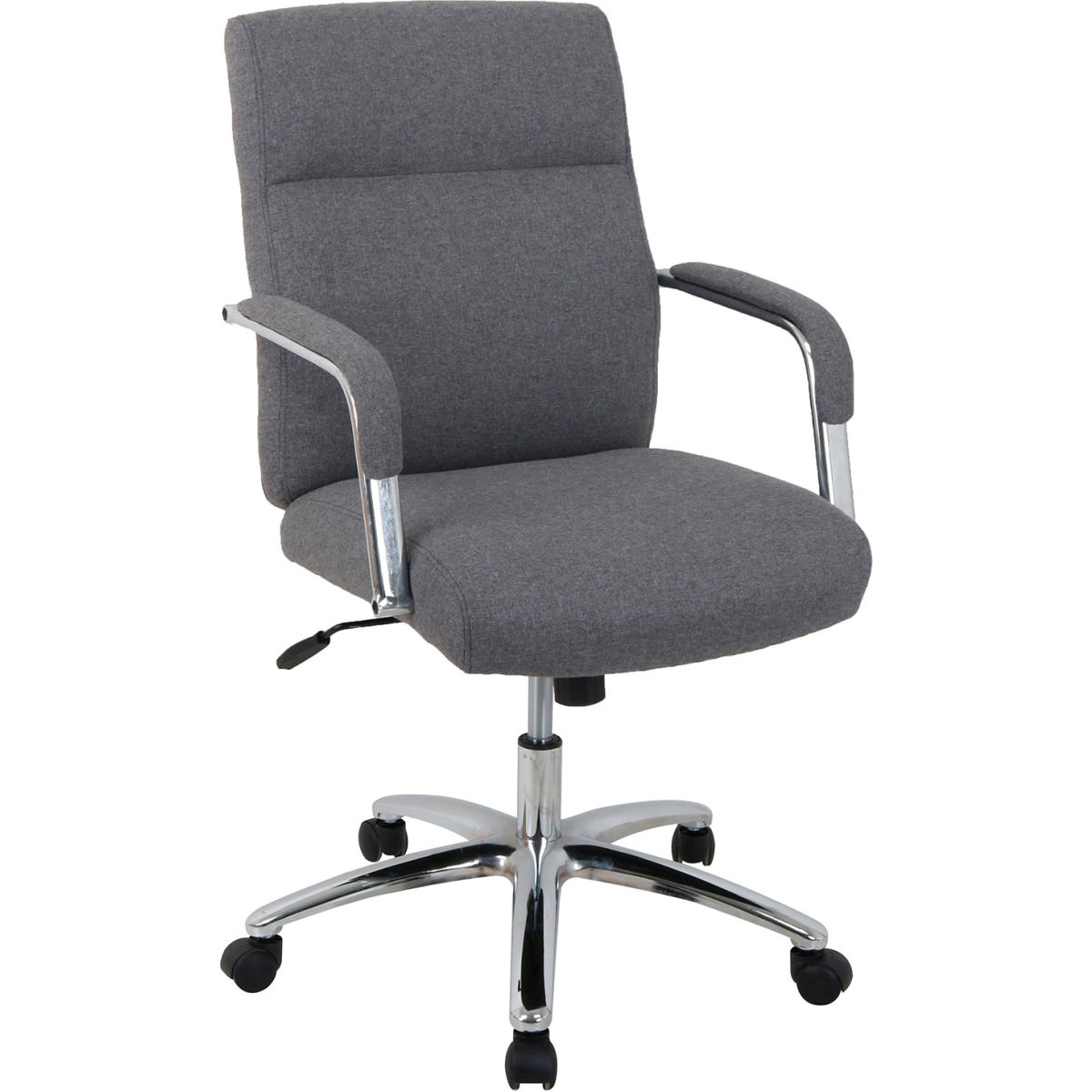 High Back Fabric Task Chair, Charcoal Gray, Fixed Arms, High Back