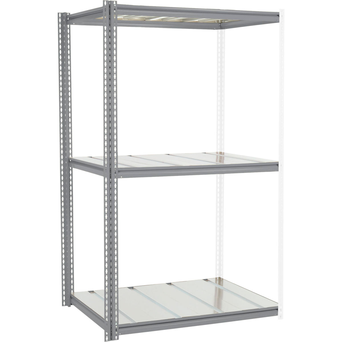 High Capacity Add-On Rack - Gray - 96 x 48 x 36 in. - Steel Deck
