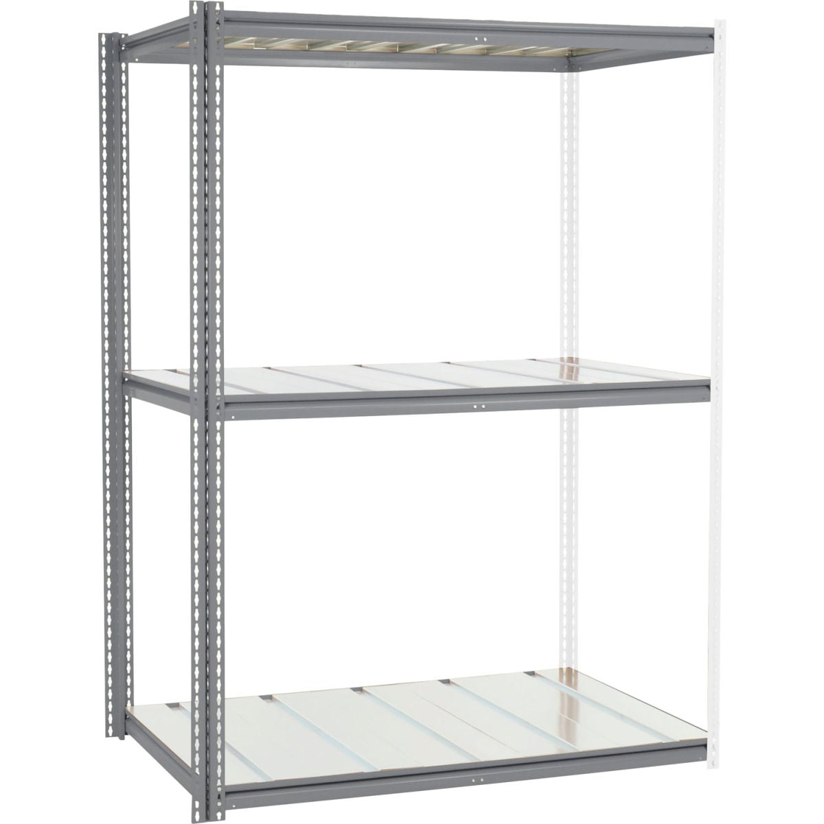 High Capacity 3-Level Add-On Rack - Gray - 96 x 60 x 48 in. - Steel Deck