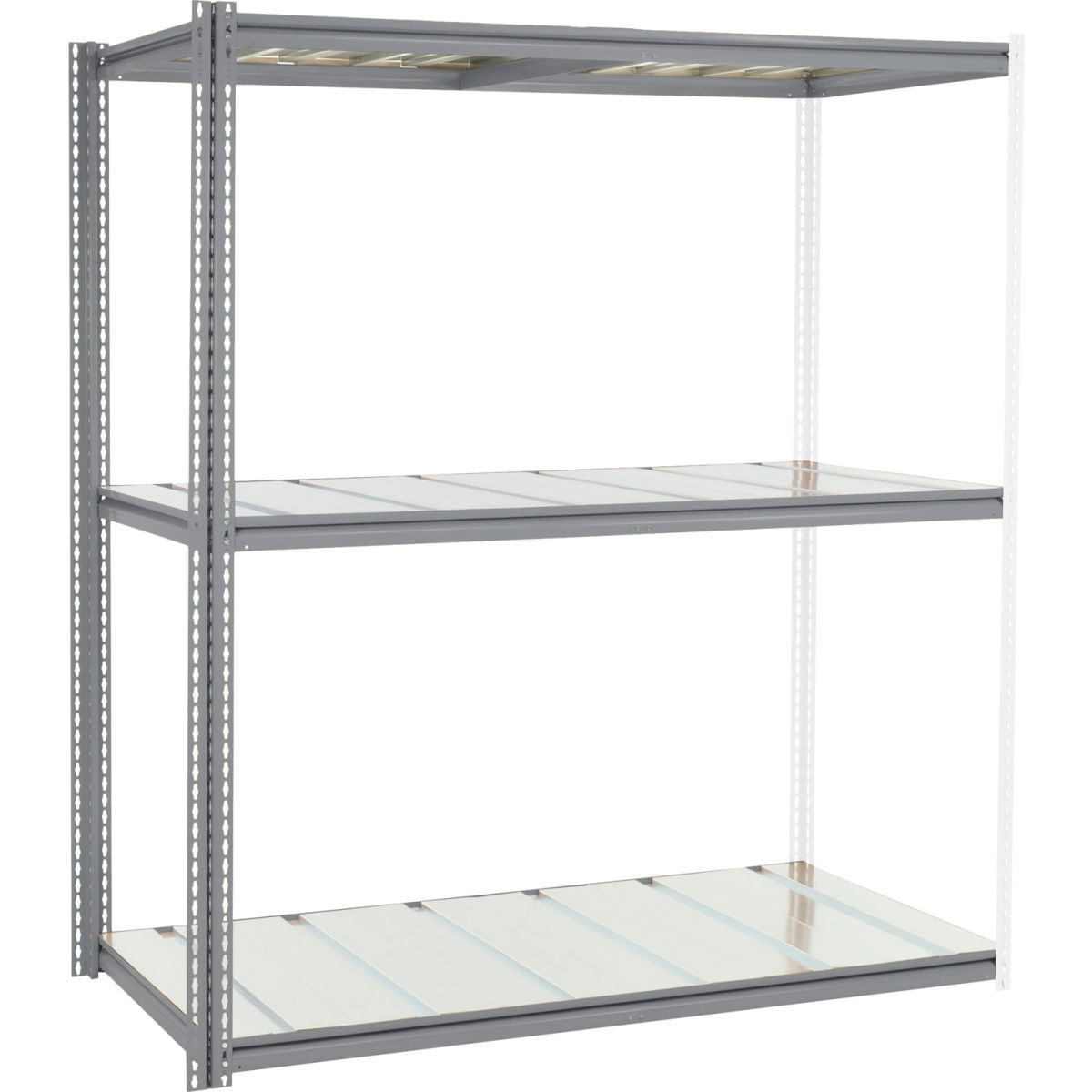 High Capacity 3-Level Add-On Rack - Gray - 96in. x 72in. x 36in. - Steel Deck